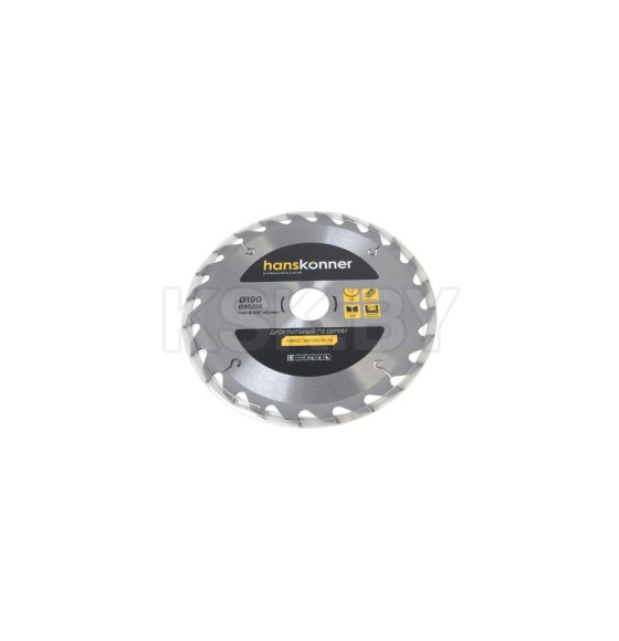 Диск пильный по дереву 190x24Tх30x2.6 мм Hanskonner H9022-190-30/20-24 (H9022-190-30/20-24) 