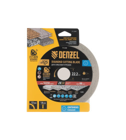 Диск алмазный отрезной 125х22,2 мм сплошной, мокрый рез HWD92 Denzel 731200