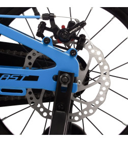 Велосипед NOVATRACK 16" Blast. Магнезиевая рама, синий, полная защ.цепи, диск.тормоз, короткие крылья