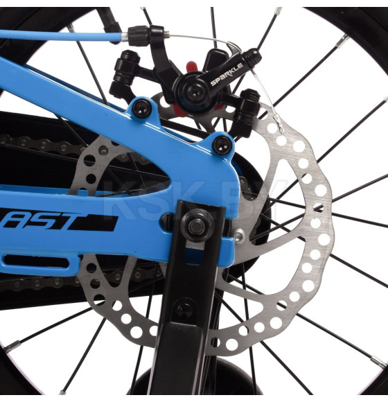 Велосипед NOVATRACK 16" Blast. Магнезиевая рама, синий, полная защ.цепи, диск.тормоз, короткие крылья (168359 165MBLASTD.BL4) 