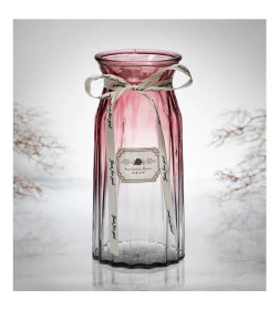 Ваза из цветного стекла с рельефным корпусом, 24 x 10,8 см с градиентом 107837 Romantica Mallony