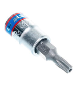 Головка торцевая 1/4" с вставкой-битой TORX T20х37 мм с отверстием KING TONY 203720