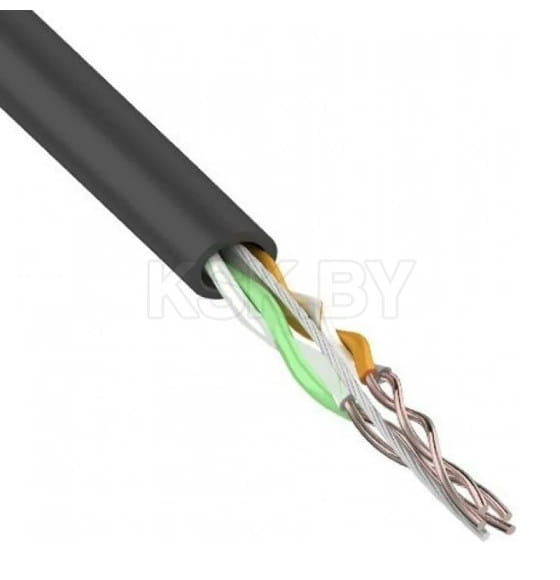 Кабель витая пара U/UTP, категория 5e, PE, 2PR, 24AWG, внешний, черный, 305 м REXANT 01-0025 (01-0025) 