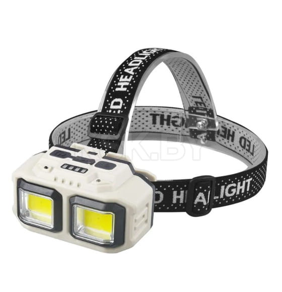 Фонарик налобный,YM-HX-816S зарядка USB, 2 COB (белый+красный), 1х18650, датч.движения (YM-HX-816S) 