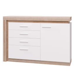 Комод Люмен 03 (белый снег/дуб сакраменто) Ижмебель 2001103-458