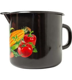 Кружка эмалированная с носиком без крышки 1 л коричневый/царица полей 40104-072/4КрЦП