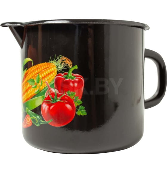 Кружка эмалированная с носиком без крышки 1 л коричневый/царица полей 40104-072/4КрЦП (40104-072/4КрЦП) 