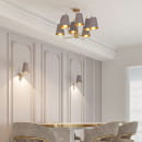 Потолочная люстра с тканевыми абажурами Smart 60173/8 латунь Smart Eurosvet (a069018) 