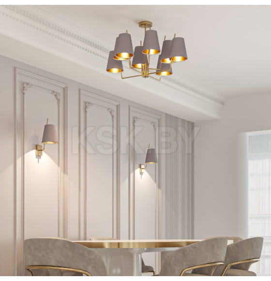 Потолочная люстра с тканевыми абажурами Smart 60173/8 латунь Smart Eurosvet (a069018) 