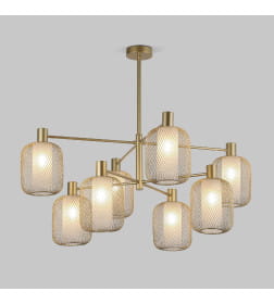 Потолочный светильник металлическим абажуром и стеклянным плафоном 30192/8 золото Eurosvet