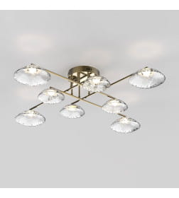 Потолочный светодиодный светильник с прозрачными стеклянными плафонами 50389 LED латунь Eurosvet