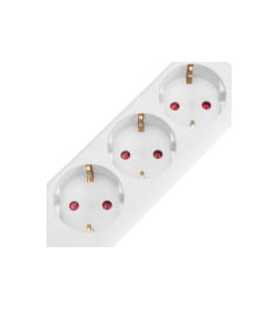 Удлинитель 3 гнезда, 5м, 3х1,0мм², с/з, белый REXANT STANDARD 13-4011