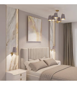 Потолочная люстра с тканевыми абажурами Smart 60173/6 латунь Smart Eurosvet