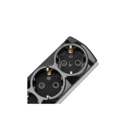 Удлинитель 3 гнезда, 5м, 3х1,5мм², с/з, с выключателем, черный REXANT PREMIUM 13-4108