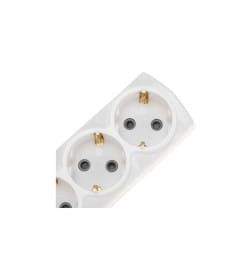 Удлинитель 3 гнезда, 5м, 3х1,5мм², с/з, с выключателем, белый REXANT PREMIUM 13-4105