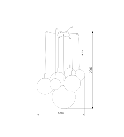 Подвесной светильник со стеклянными плафонами 4608 Cadix Gold TK Lighting