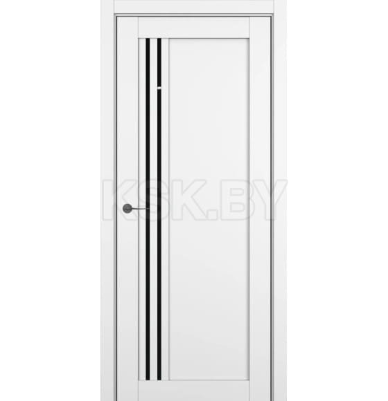Дверное полотно Baguette S-Модерн S22 Белый матовый 2000х700х35мм Черный лакобель