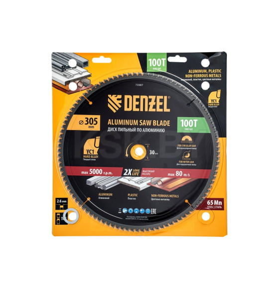 Диск пильный по алюминию 305х100Tх30 мм Denzel 733807 (733807) 