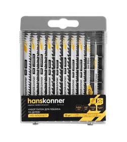 Набор пилок для лобзика (10 шт.) Hanskonner H10-WOODSET1