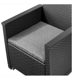 Комплект мебели (2х местный диван, 2 кресла, столик) "Elodie 2 seater", графит