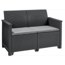 Комплект мебели (2х местный диван, 2 кресла, столик) "Elodie 2 seater", графит (253948) 