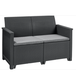 Комплект мебели (2х местный диван, 2 кресла, столик) "Elodie 2 seater", графит