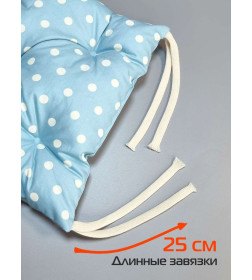 Подушка для сиденья "Голубой горошек" 42x42 см голубой/белый (комплект 4 шт.) MATEX HOMELY 67-894