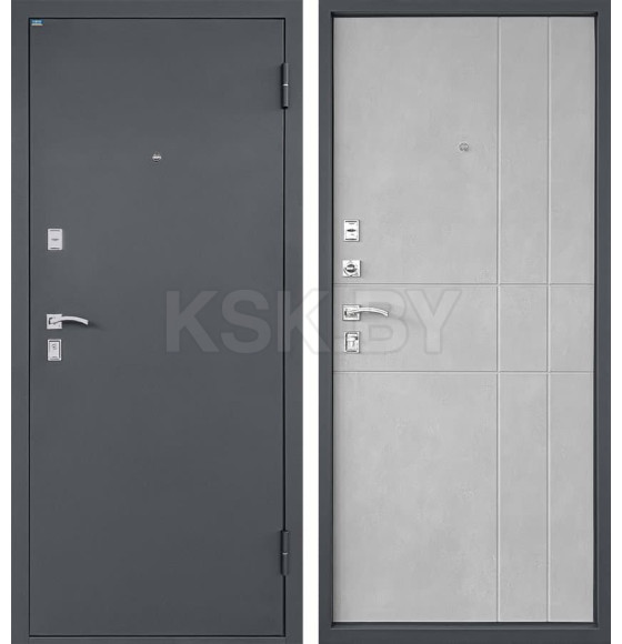 Дверь входная "Титан Антеро" Антрацит/Бетон снежный (правая)  860х2050 мм