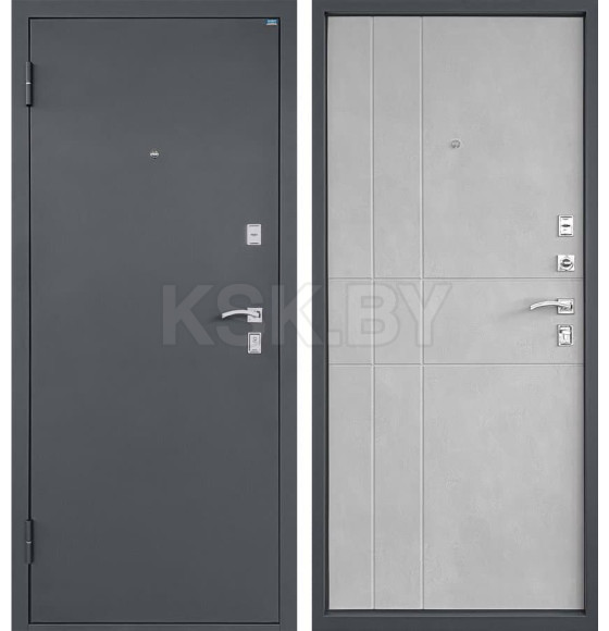 Дверь входная "Титан Антеро" Антрацит/Бетон снежный (левая)  860х2050 мм