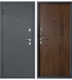 Дверь входная "Титан Антеро" Антрацит/Дуб темный (левая)  960х2050 мм