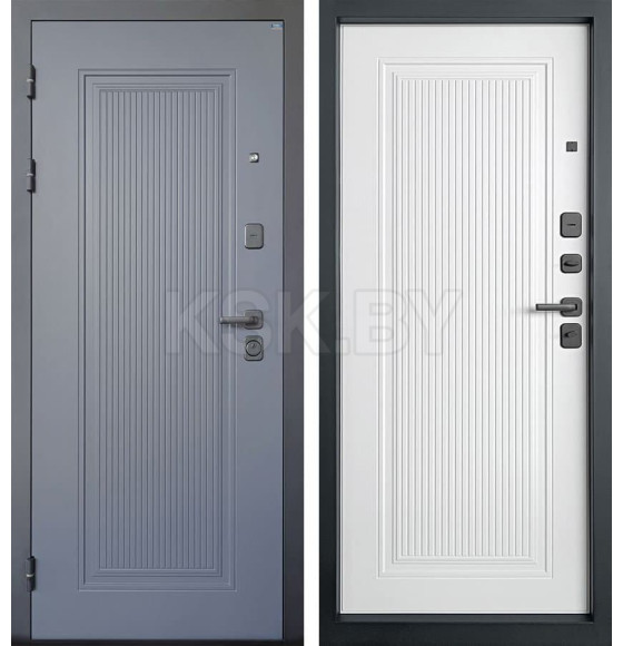 Дверь входная "Рона Арфа" Велютто оскуро/Велютто бланко (левая)  860х2050 мм