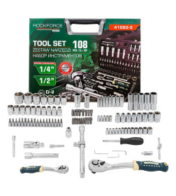 Набор Головок и Бит 108пр. 1/4'', 1/2''(6гр.) RockFORCE LIGHT