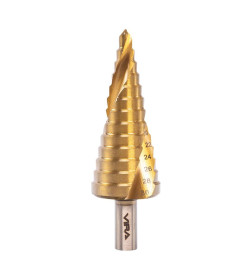 Сверло ступенчатое спиральное TiN с трёхгранным хвостовиком 6-30 мм VIRA