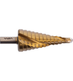 Сверло ступенчатое спиральное TiN с трёхгранным хвостовиком 6-30 мм VIRA