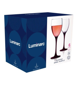 Набор фужеров "Domino Dark" (6шт.) O0574 (250мл) для вина