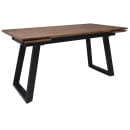 Стол САНГАЙ раздвижной,1360(1960)х800х750мм, дуб мореный /черное подстолье ТрН/Р-80  (111794) 