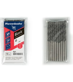 Сверло по металлу  3,3x65 мм HSS-R (упак. 10 шт.) RENNBOHR BASIC PROM 461033