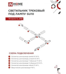 Светильник трековый под лампу TR-GU10-TL 2RW GU10 230В (белый) TOP-LINE IN HOME 4690612037585