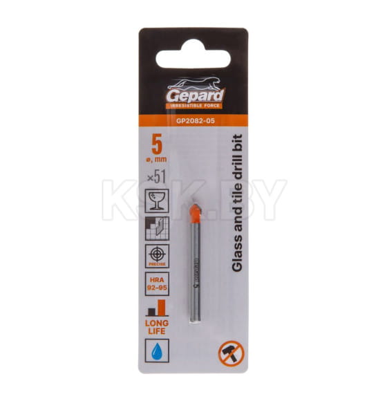 Сверло по кафелю и стеклу  5x51 мм GEPARD GP2082-05 (GP2082-05) 