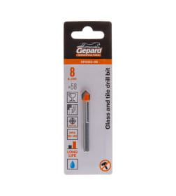 Сверло по кафелю и стеклу  8x58 мм (трехгранный хвостовик) GEPARD GP2082-08