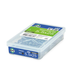 Саморез кровельный с резин. прокл. 5.5x25, сверло РТ3, RAL 7016, в пласт. контейнере, ЕКТ (упак/50шт)