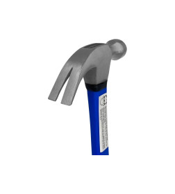 Молоток-гвоздодер 450 гр фибергласовая обрезиненная рукоятка Vertextools 10-25-450