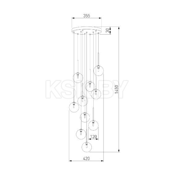 Подвесной светильник со стеклянными плафонами 5944 Nilos TK Lighting (a068679) 