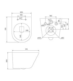  Комплект 3в1 IDDIS подвесной унитаз CALRNSEi25, инсталляция Profix и клавиша смыва OPH00GCi32K