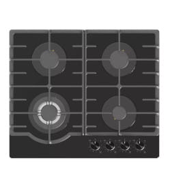 Газовая варочная панель ZORG HAG62 FDW black