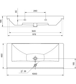 Умывальник керамический мебельный Сантек Миранда 100