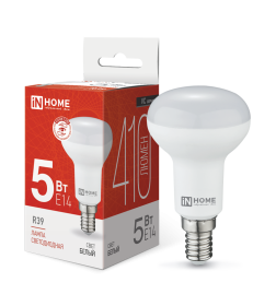 Лампа светодиодная LED-R39-VC 5Вт 230В Е14 4000К 410Лм IN HOME 4690612030852