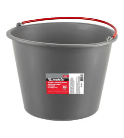 Ведро строительное пластмассовое 20 л ударопрочное, обрезиненная ручка Matrix 81464