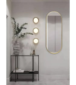 Зеркало овальное с золотой УФ-окантовкой, 40х100 см Emze UV.40.100.AUR