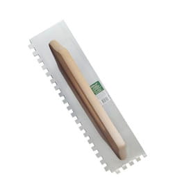 Гладилка швейцарская зубчатая нержавеющая с деревянной ручкой 130х480 мм (зуб 12x12 мм) ВОЛАТ 28100-1312